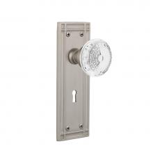Nostalgic Warehouse 751884 - Nostalgic Warehouse Mission Plate Privacy with Keyhole Crystal Meadows Knob in Satin Nickel