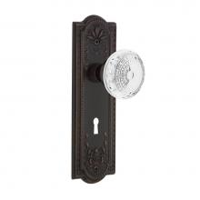 Nostalgic Warehouse 751974 - Nostalgic Warehouse Meadows Plate Interior Mortise Crystal Meadows Knob in Timeless Bronze