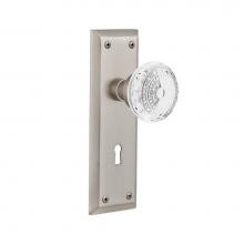Nostalgic Warehouse 751997 - Nostalgic Warehouse New York Plate Single Dummy with Keyhole Crystal Meadows Knob in Satin Nickel