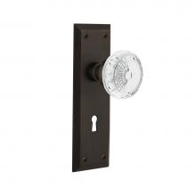 Nostalgic Warehouse 752005 - Nostalgic Warehouse New York Plate Passage with Keyhole Crystal Meadows Knob in Oil-Rubbed Bronze