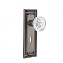 Nostalgic Warehouse 752080 - Nostalgic Warehouse Mission Plate Passage with Keyhole Crystal Meadows Knob in Antique Pewter