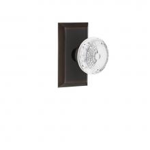 Nostalgic Warehouse 752091 - Nostalgic Warehouse Studio Plate Privacy Crystal Meadows Knob in Timeless Bronze