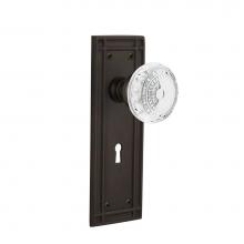 Nostalgic Warehouse 752097 - Nostalgic Warehouse Mission Plate Double Dummy with Keyhole Crystal Meadows Knob in Oil-Rubbed Bro