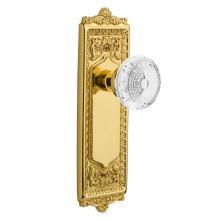 Nostalgic Warehouse 752218 - Nostalgic Warehouse Egg & Dart Plate Privacy Crystal Meadows Knob in Unlacquered Brass