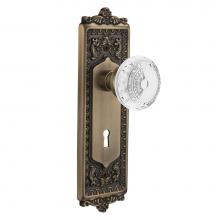 Nostalgic Warehouse 752284 - Nostalgic Warehouse Egg & Dart Plate Double Dummy with Keyhole Crystal Meadows Knob in Antique