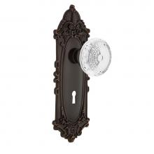 Nostalgic Warehouse 752299 - Nostalgic Warehouse Victorian Plate Double Dummy with Keyhole Crystal Meadows Knob in Timeless Bro