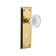 Nostalgic Warehouse 752322 - Nostalgic Warehouse New York Plate Interior Mortise Crystal Meadows Knob in Unlacquered Brass