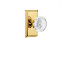 Nostalgic Warehouse 752339 - Nostalgic Warehouse Studio Plate Privacy Crystal Meadows Knob in Polished Brass