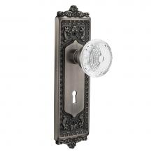 Nostalgic Warehouse 752449 - Nostalgic Warehouse Egg & Dart Plate Passage with Keyhole Crystal Meadows Knob in Antique Pewt