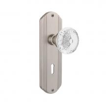 Nostalgic Warehouse 752483 - Nostalgic Warehouse Deco Plate Passage with Keyhole Crystal Meadows Knob in Satin Nickel