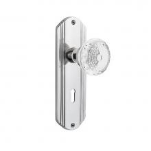 Nostalgic Warehouse 752543 - Nostalgic Warehouse Deco Plate Single Dummy with Keyhole Crystal Meadows Knob in Bright Chrome