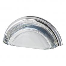 Nostalgic Warehouse 755399 - Nostalgic Warehouse Cup Pull Crystal Clear 3'' on Center in Bright Chrome