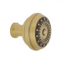 Nostalgic Warehouse 756112 - Nostalgic Warehouse Meadows Brass 1 3/8'' Cabinet Knob in Antique Brass