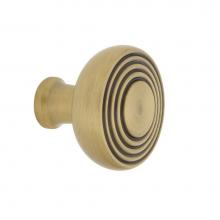 Nostalgic Warehouse 756128 - Nostalgic Warehouse Deco Brass 1 3/8'' Cabinet Knob in Antique Brass