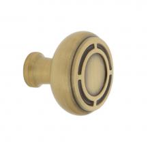 Nostalgic Warehouse 756144 - Nostalgic Warehouse Mission Brass 1 3/8'' Cabinet Knob in Antique Brass