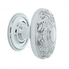 Nostalgic Warehouse 769569 - Nostalgic Warehouse Victorian Brass 1 3/4'' Cabinet Knob with Classic Rose in Bright Chr