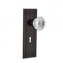 Nostalgic Warehouse 703882 - Nostalgic Warehouse Mission Plate Interior Mortise Crystal Glass Door Knob in Timeless Bronze