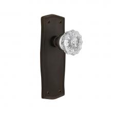 Nostalgic Warehouse 706142 - Nostalgic Warehouse Prairie Plate Double Dummy Crystal Glass Door Knob in Oil-Rubbed Bronze