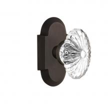 Nostalgic Warehouse 708582 - Nostalgic Warehouse Cottage Plate Passage Oval Fluted Crystal Glass Door Knob in Oil-Rubbed Bronze