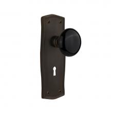 Nostalgic Warehouse 710181 - Nostalgic Warehouse Prairie Plate with Keyhole Single Dummy Black Porcelain Door Knob in Oil-Rubbe