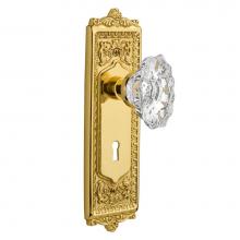 Nostalgic Warehouse 713976 - Nostalgic Warehouse Egg & Dart Plate with Keyhole Privacy Chateau Door Knob in Polished Brass