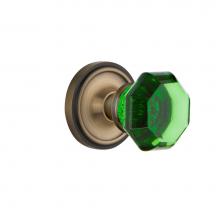 Nostalgic Warehouse 720200 - Nostalgic Warehouse Classic Rosette Passage Waldorf Emerald  Door Knob in Antique Brass