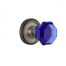 Nostalgic Warehouse 720202 - Nostalgic Warehouse Classic Rosette Passage Waldorf Cobalt Door Knob in Antique Pewter