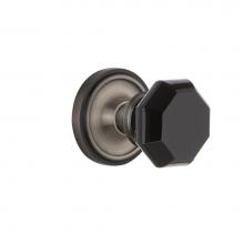 Nostalgic Warehouse 720205 - Nostalgic Warehouse Classic Rosette Passage Waldorf Black Door Knob in Antique Pewter