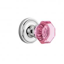 Nostalgic Warehouse 720207 - Nostalgic Warehouse Classic Rosette Passage Waldorf Pink Door Knob in Bright Chrome