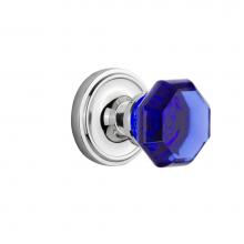 Nostalgic Warehouse 720218 - Nostalgic Warehouse Classic Rosette Passage Waldorf Cobalt Door Knob in Bright Chrome