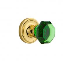 Nostalgic Warehouse 720244 - Nostalgic Warehouse Classic Rosette Passage Waldorf Emerald  Door Knob in Unlaquered Brass