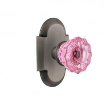 Nostalgic Warehouse 720269 - Nostalgic Warehouse Cottage Plate Passage Crystal Pink Glass Door Knob in Antique Pewter