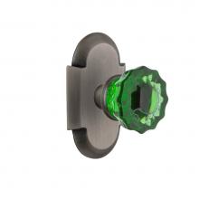 Nostalgic Warehouse 720271 - Nostalgic Warehouse Cottage Plate Passage Crystal Emerald Glass Door Knob in Antique Pewter