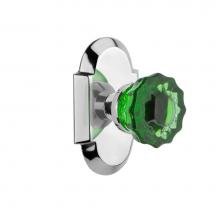 Nostalgic Warehouse 720274 - Nostalgic Warehouse Cottage Plate Passage Crystal Emerald Glass Door Knob in Bright Chrome