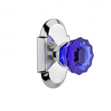 Nostalgic Warehouse 720282 - Nostalgic Warehouse Cottage Plate Passage Crystal Cobalt Glass Door Knob in Bright Chrome