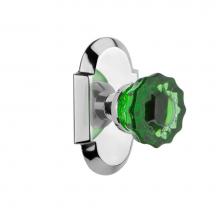 Nostalgic Warehouse 720283 - Nostalgic Warehouse Cottage Plate Passage Crystal Emerald Glass Door Knob in Bright Chrome