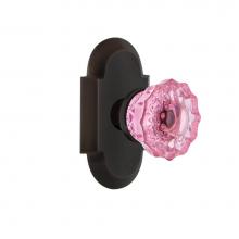 Nostalgic Warehouse 720293 - Nostalgic Warehouse Cottage Plate Passage Crystal Pink Glass Door Knob in Timeless Bronze