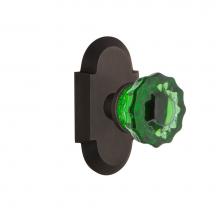 Nostalgic Warehouse 720298 - Nostalgic Warehouse Cottage Plate Passage Crystal Emerald Glass Door Knob in Oil-Rubbed Bronze