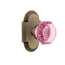 Nostalgic Warehouse 720309 - Nostalgic Warehouse Cottage Plate Passage Waldorf Pink Door Knob in Antique Brass