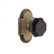 Nostalgic Warehouse 720311 - Nostalgic Warehouse Cottage Plate Passage Waldorf Black Door Knob in Antique Brass