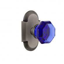 Nostalgic Warehouse 720312 - Nostalgic Warehouse Cottage Plate Passage Waldorf Cobalt Door Knob in Antique Pewter