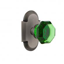 Nostalgic Warehouse 720314 - Nostalgic Warehouse Cottage Plate Passage Waldorf Emerald Door Knob in Antique Pewter