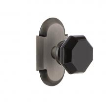 Nostalgic Warehouse 720315 - Nostalgic Warehouse Cottage Plate Passage Waldorf Black Door Knob in Antique Pewter