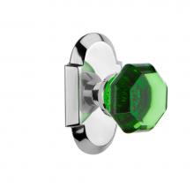 Nostalgic Warehouse 720318 - Nostalgic Warehouse Cottage Plate Passage Waldorf Emerald Door Knob in Bright Chrome