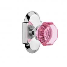 Nostalgic Warehouse 720329 - Nostalgic Warehouse Cottage Plate Passage Waldorf Pink Door Knob in Bright Chrome
