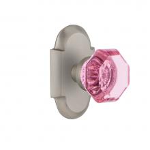 Nostalgic Warehouse 720341 - Nostalgic Warehouse Cottage Plate Passage Waldorf Pink Door Knob in Satin Nickel