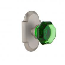 Nostalgic Warehouse 720342 - Nostalgic Warehouse Cottage Plate Passage Waldorf Emerald Door Knob in Satin Nickel