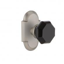 Nostalgic Warehouse 720343 - Nostalgic Warehouse Cottage Plate Passage Waldorf Black Door Knob in Satin Nickel