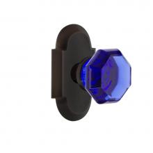 Nostalgic Warehouse 720344 - Nostalgic Warehouse Cottage Plate Passage Waldorf Cobalt Door Knob in Timeless Bronze