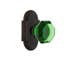 Nostalgic Warehouse 720346 - Nostalgic Warehouse Cottage Plate Passage Waldorf Emerald Door Knob in Timeless Bronze